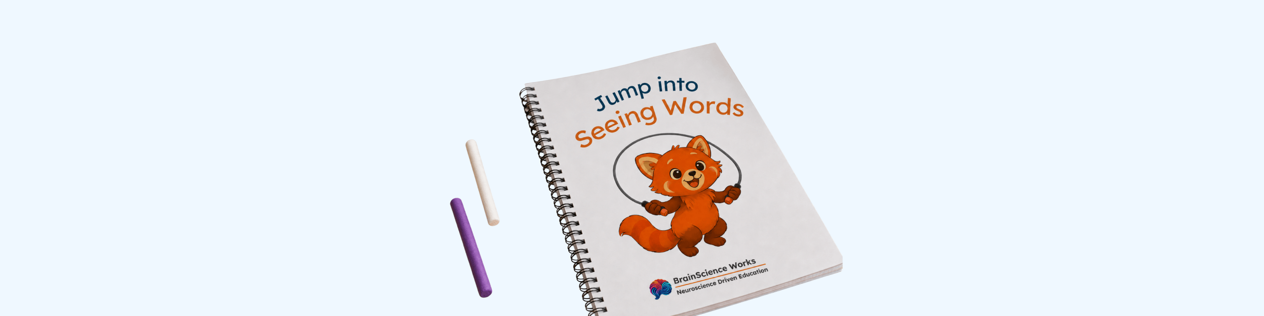 The Seeing Words workbook lying next to clay tools